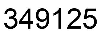 Number 349125 black image