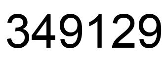 Number 349129 black image