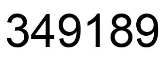 Number 349189 black image