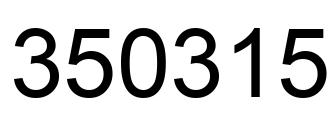Number 350315 black image