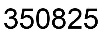 Number 350825 black image