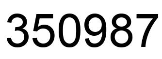 Number 350987 black image