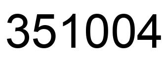 Number 351004 black image