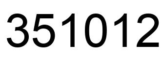 Number 351012 black image
