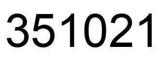 Number 351021 black image