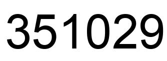 Number 351029 black image
