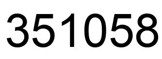 Number 351058 black image