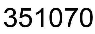 Number 351070 black image