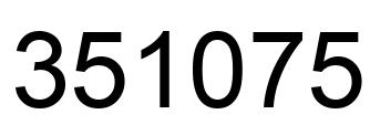 Number 351075 black image