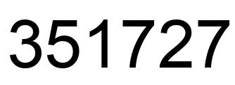 Number 351727 black image