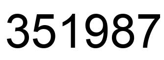Number 351987 black image