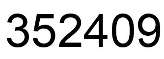 Number 352409 black image