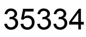 Number 35334 black image