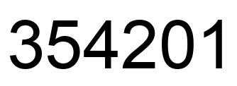Number 354201 black image