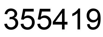 Number 355419 black image