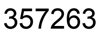 Number 357263 black image