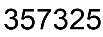 Number 357325 black image