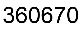 Number 360670 black image