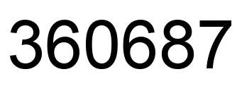Number 360687 black image
