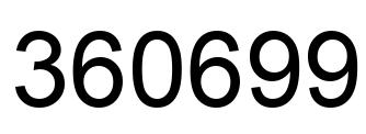Number 360699 black image