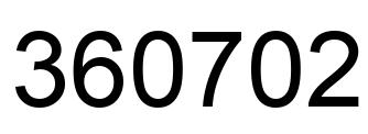 Number 360702 black image
