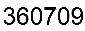 Number 360709 black image