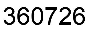 Number 360726 black image