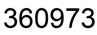 Number 360973 black image
