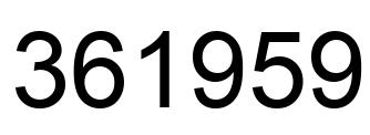 Number 361959 black image