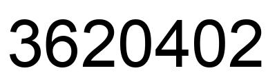 Number 3620402 black image