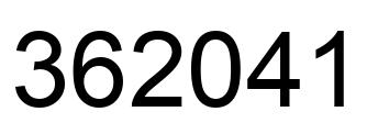 Number 362041 black image
