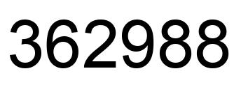 Number 362988 black image