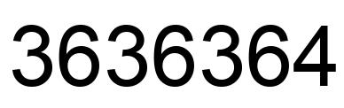 Number 3636364 black image