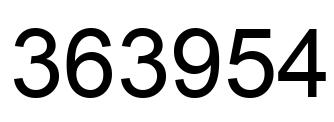 Number 363954 black image