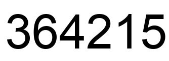 Number 364215 black image