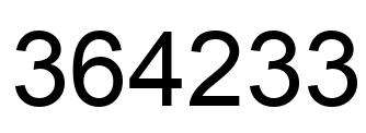 Number 364233 black image