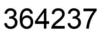 Number 364237 black image