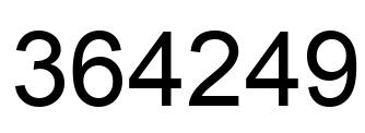Number 364249 black image