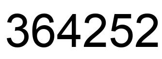 Número 364252 imagen negro