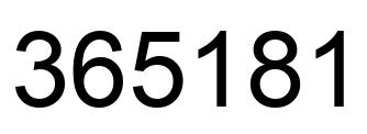 Number 365181 black image