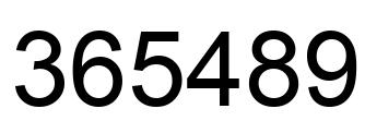 Number 365489 black image