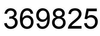Número 369825 imagen negro