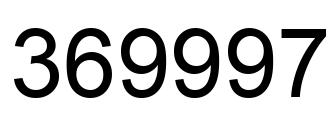 Number 369997 black image