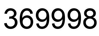 Number 369998 black image