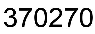 Number 370270 black image