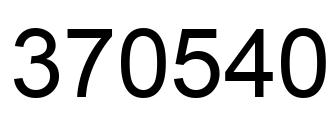 Number 370540 black image
