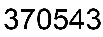 Number 370543 black image