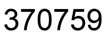 Number 370759 black image