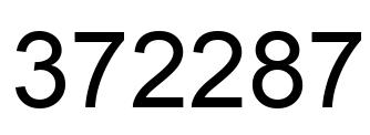 Number 372287 black image