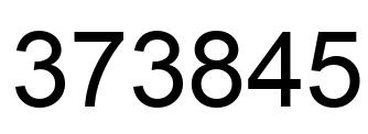 Number 373845 black image